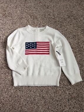 NWT SPERRY TODDLER UNISEX AMERICAN FLAG KNIT SWEATER